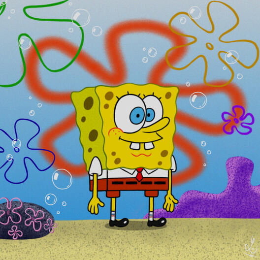 OG Spongebob art for Stephen Hillenbug's Birthday
